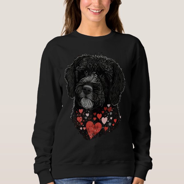 Love Heart for Valentines Day on Portuguese Water  T Shirt (Framsida)