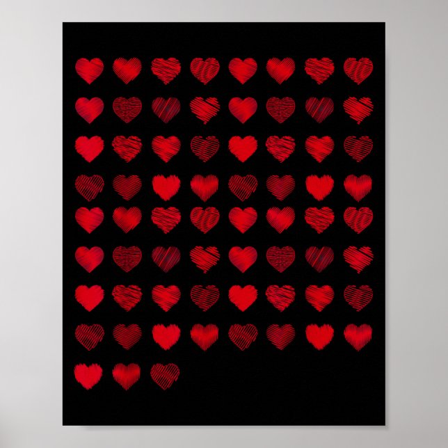 Love Heart Graphic 67 Hearts Pattern 67 Valentines Poster (Framsidan)
