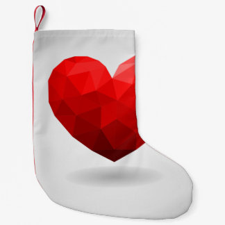 Love heart low poly valentine liten julstrumpa