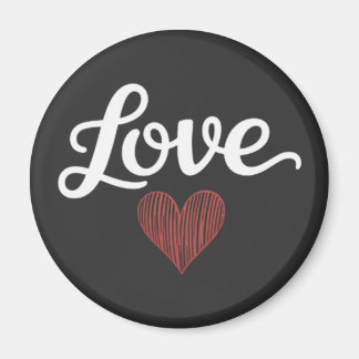Love Heart Minimal Typography Romantic Design Magnet