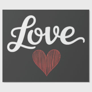 Love Heart Minimal Typography Romantic Design Presentpapper