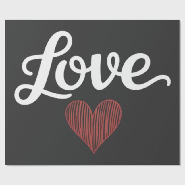 Love Heart Minimal Typography Romantic Design Presentpapper (Platt)