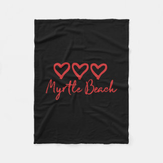 Love Heart Myrtle Beach Loves Ocean Vacation Heart Fleecefilt