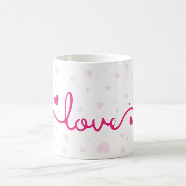 "Love" Heart Pattern Coffee Mug Kaffemugg (Center)