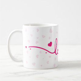 "Love" Heart Pattern Coffee Mug Kaffemugg