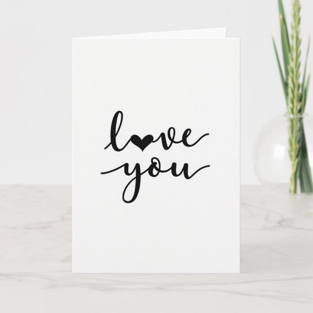 Love Heart Pattern You Card Kort (Framsida)
