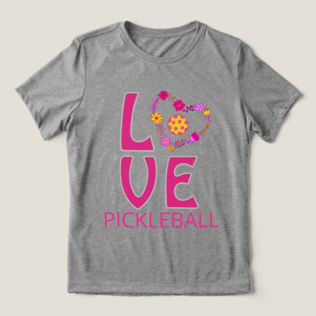 LOVE HEART PICKLEBALL dink present sommar match T Shirt (Design Framsida)