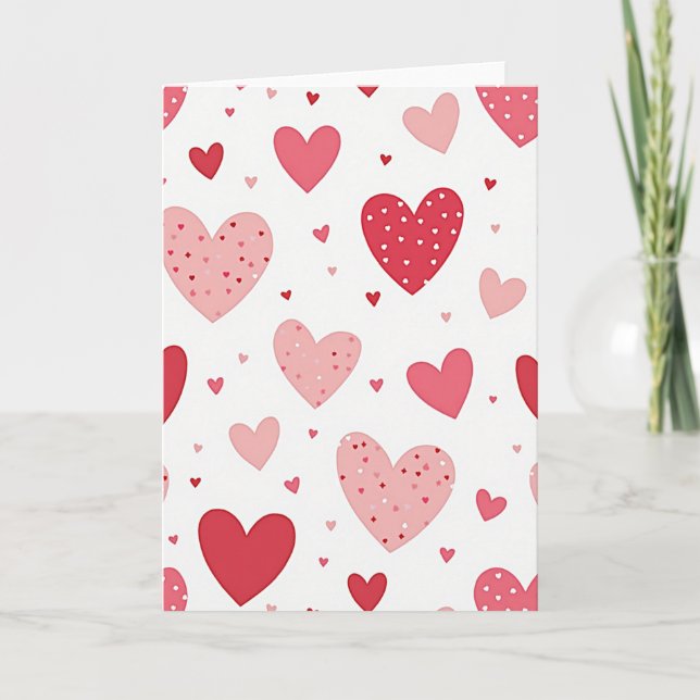 Love Heart Polka Dot Card Kort (Framsida)