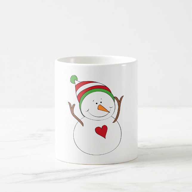 Love Heart Snowman Kaffemugg (Skapare uppladdad)