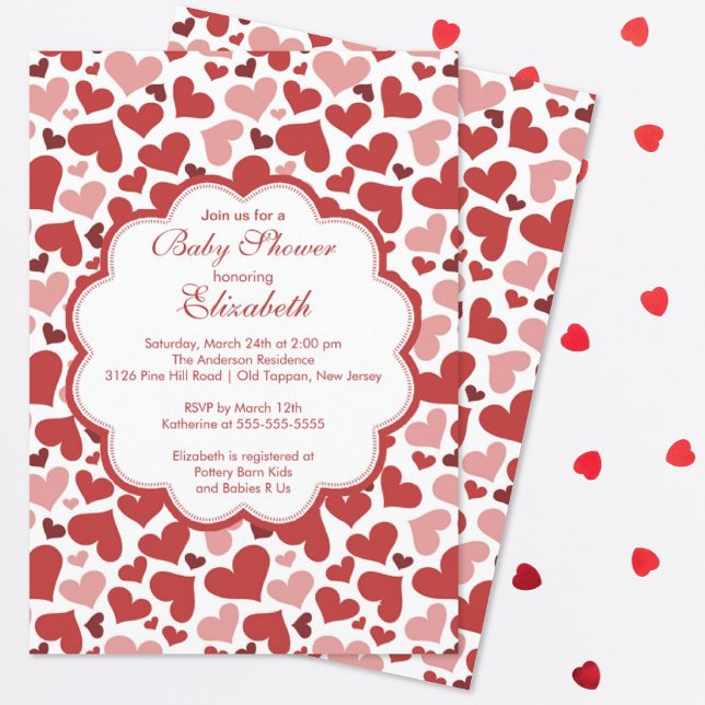 Love Heart Spring Baby Shower Invitation Inbjudningar (Skapare uppladdad)