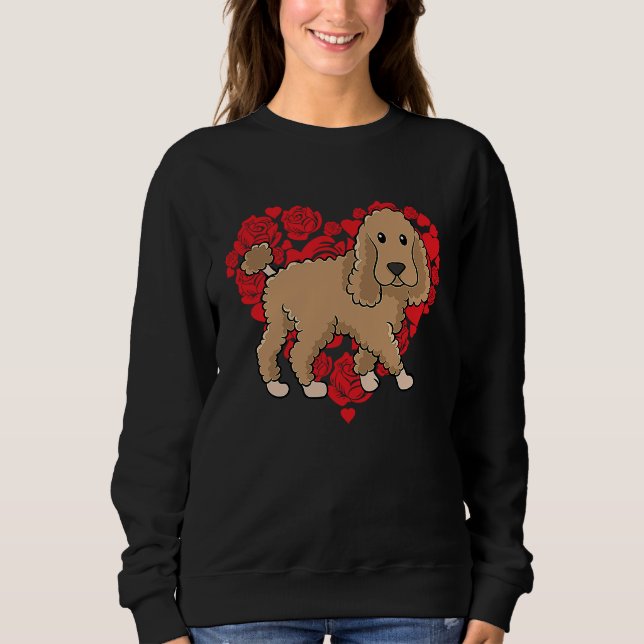 Love Heart Valentine's Day Roses Poodle Boys Kids T Shirt (Framsida)