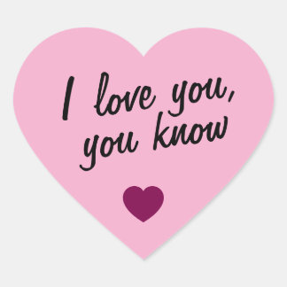 love heart with qoute hjärtformat klistermärke