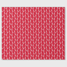Love Hearts Doddles, Red, Wrapping Paper