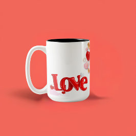 Love & Hearts Personalized  Två-Tonad Mugg