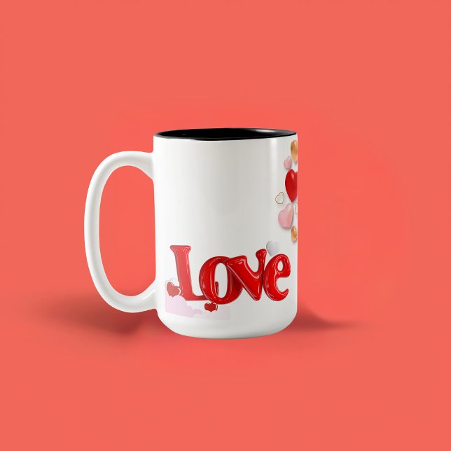 Love & Hearts Personalized  Två-Tonad Mugg (Skapare uppladdad)