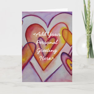 Love Hearts Personliga Anpassade Välkomstkort Kort