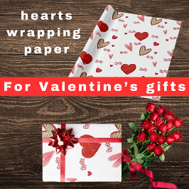 Love hearts red presentpapper