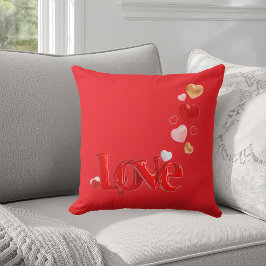 Love & Hearts Throw Pillow Kudde