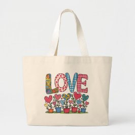 LOVE - Herzblumen Jumbo Tygkasse