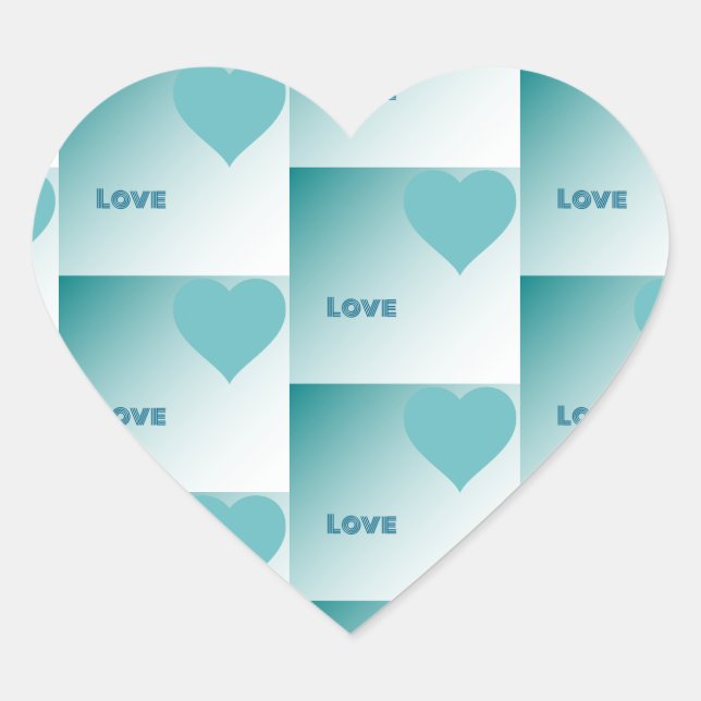 Love. Hjärtformat Klistermärke (Framsida)