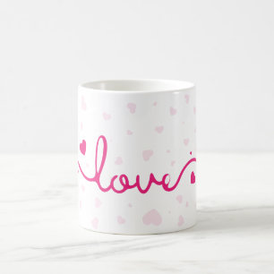 "Love" Hjärtmönstrad Kaffemugge Kaffemugg