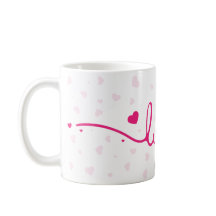 "Love" Hjärtmönstrad Kaffemugge