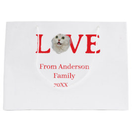 Love holidays cat photo pet family name bold lette