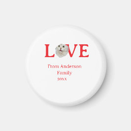 Love holidays cat photo pet family name bold lette magnet