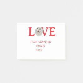 Love holidays cat photo pet family name bold lette post-it block