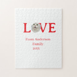 Love holidays cat photo pet family name bold lette pussel