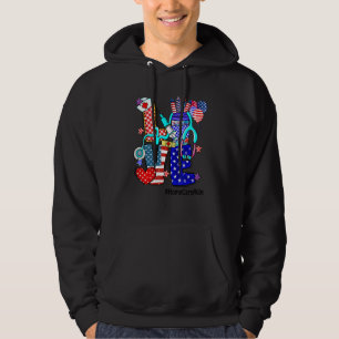 Love Home Care Aide Stetoskop Fyrverkerier Usa Fla Hoodie