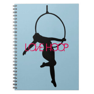 LOVE HOOP Aerial Hoop / Lyra Silhouette Anteckning Anteckningsbok Med Spiral