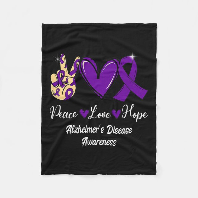 Love Hope Purple Ribbon Alzheimerheimer Disease AW Fleecefilt (Framsidan)