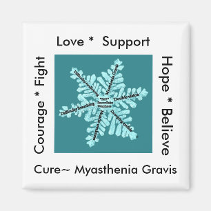 Love/Hope/slagsmål/bot - Myastheniamedvetenhet Magnet