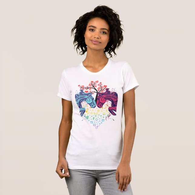 Love Horses - T-shirt Free Woman (Hel framsida)