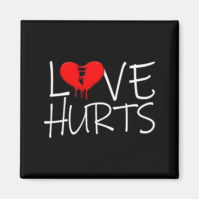 Love Hurts Broken Heart Divorce Breakup Heartbroke Magnet (Framsidan)