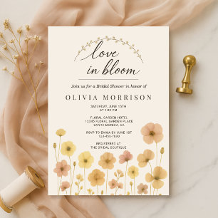 Love In Bloom Boho Bröllopsdusch Inbjudningar