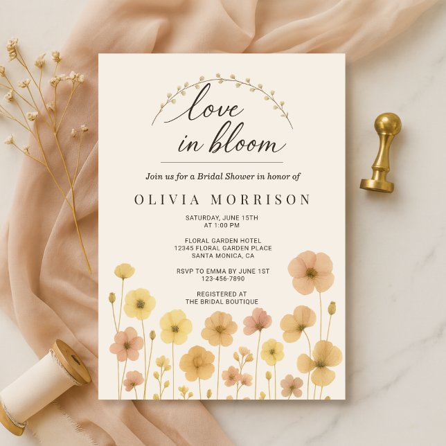 Love In Bloom Boho Bröllopsdusch  Inbjudningar (Skapare uppladdad)