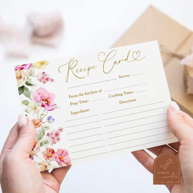 Love In Bloom Bridal Shower Recipe Card Inbjudningar (Skapare uppladdad)