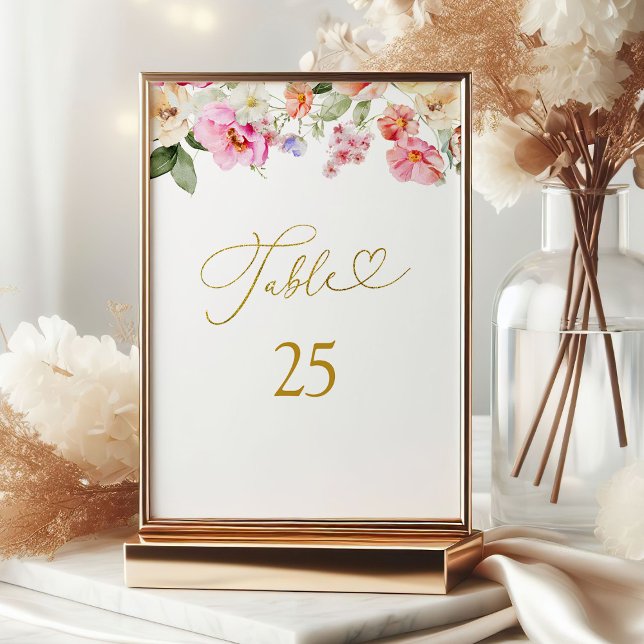 Love In Bloom Bridal Shower Table Number Bordsnummer (Skapare uppladdad)