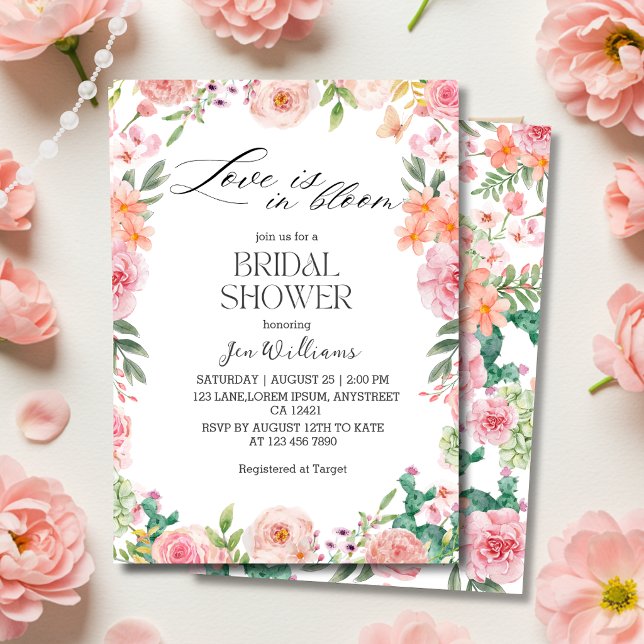 Love in Bloom Spring Garden Floral Bridal shower Inbjudningar (Skapare uppladdad)