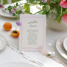 Love in Bloom Whimsical Handwritten Table 4 Card Inbjudningar
