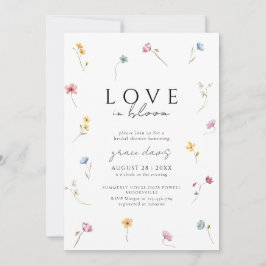 love in bloom Wildflower bridal shower Invitation Inbjudningar