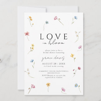 love in bloom Wildflower bridal shower Invitation Inbjudningar