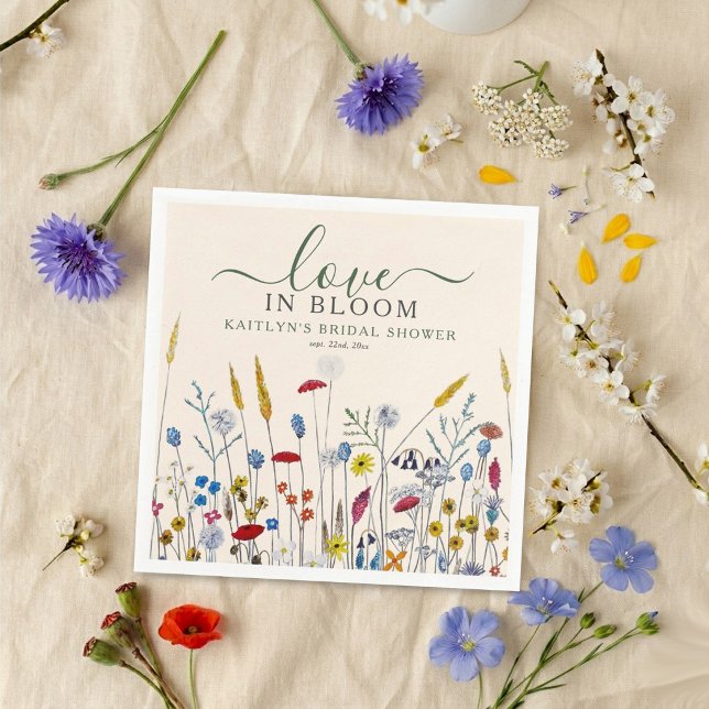 Love in Bloom Wildflower Meadow Bridal Shower Pappersservett (Skapare uppladdad)