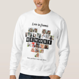 Love in Frames Heart 20 Photo Collage Romantic Lång Ärmad Tröja