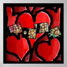 LOVE in Gebärdensprache – Herz Kissen Poster
