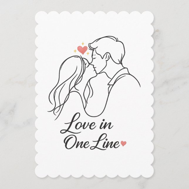 "Love in One Line – Minimal Romantic Couple Card | Program (Framsida)