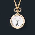 Love in Paris Pocket Watch Necklace Armbandsur<br><div class="desc">Capture the romance of Paris with this elegant “Love in Paris” pocket watch necklace. Featuring a charming Eiffel Tower illustration and delicate heart accents, this design blends vintage style with modern romance. Perfect for everyday wear or as a meaningful gift for someone special who loves Paris, travel, and timeless beauty....</div>