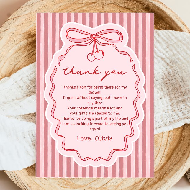 Love in the air Bow Bridal Shower Thank You Card Tack Kort (Skapare uppladdad)